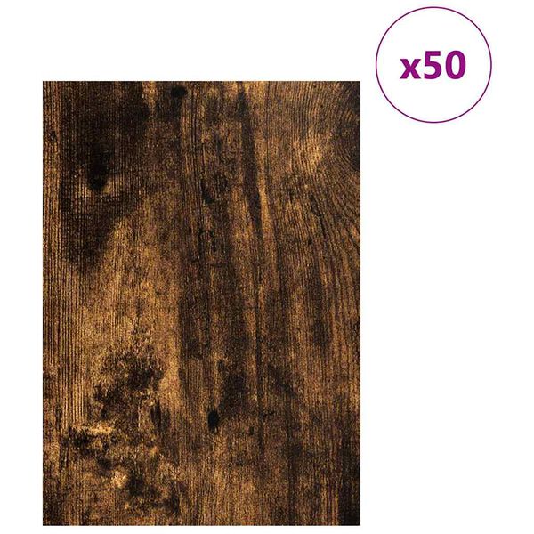 vidaXL Dekoplatten 50 pcs Ger&auml;ucherte Eiche 30 x 42 x 0,27 cm