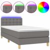 vidaXL Boxspringbett mit Matratze & LED Dunkelgrau 100x200 cm Stoff