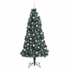 vidaXL K&uuml;nstlicher vorbeleuchteter Weihnachtsbaum mit Kugelset 210 cm
