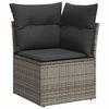 vidaXL 11-tlg. Garten-Sofagarnitur mit Kissen Grau Poly Rattan Akazie