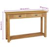 vidaXL Konsolentisch Massivholz Teak 120x30x80 cm