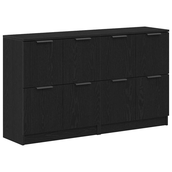 vidaXL Sideboard Schwarz Eichen-Optik 180 x 30 x 70 cm Holzwerkstoff