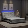 vidaXL Bettgestell mit LED ohne Matratze "Hvar" Wei&szlig; und Schwarz 140x190 cm