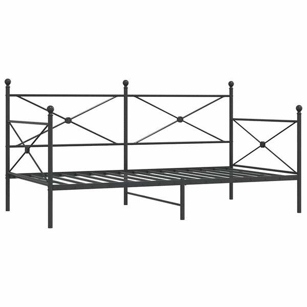 vidaXL Tagesbett ohne Matratze Schwarz 100x190 cm Stahl