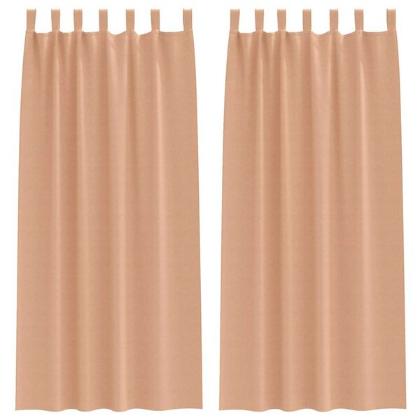vidaXL Verdunkelungs-Vorh&auml;nge mit Ringen 2 pcs Hellbraun 225 x 140 cm