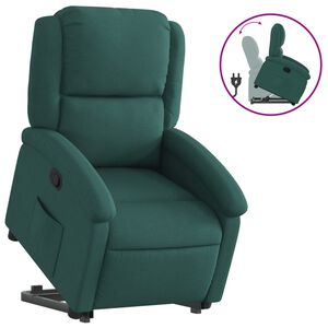 vidaXL Relaxsessel mit Aufstehhilfe Dunkelgr&uuml;n Stoff