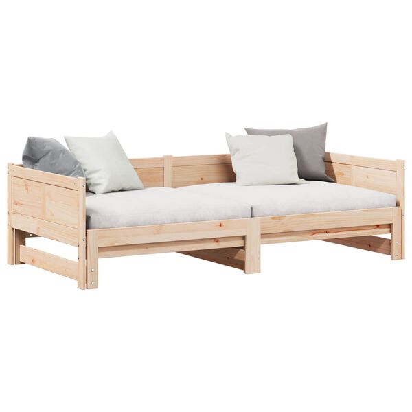 vidaXL Ausziehbares Tagesbett Braun 203,5 x 184 x 56,5 cm