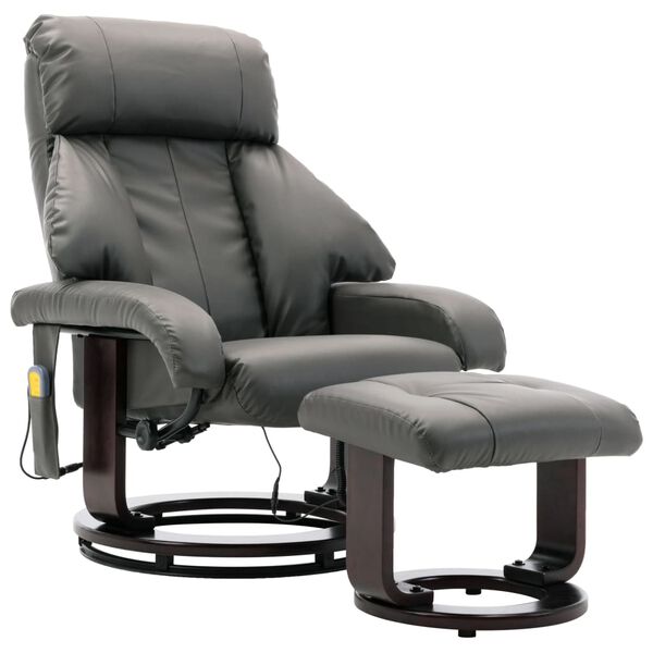 vidaXL TV-Massagesessel Grau Kunstleder