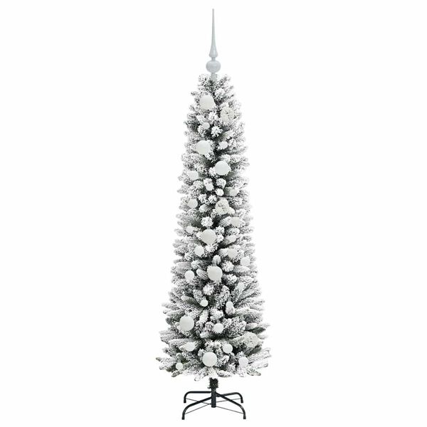 vidaXL Künstlicher Weihnachtsbaum mit 150 LEDs Grün und Weiß 120 cm