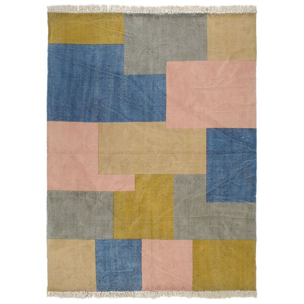 vidaXL Kelim-Teppich Handgewebt Baumwolle 120&times;180 cm Bedruckt