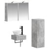 vidaXL Badezimmerschrank-Set 4 Stk. Betongrau Holzwerkstoff