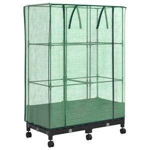 vidaXL Gartenplanter mit Gew&auml;chshausabdeckung und R&auml;dern 2 stk. PP