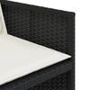 vidaXL 15-tlg. Garten-Essgruppe mit Kissen Schwarz Poly Rattan