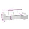 vidaXL 5-tlg. Garten-Sofagarnitur mit Kissen Schwarz Poly Rattan