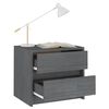 vidaXL Nachtschrank Grau 40x30,5x35,5 cm Massivholz Kiefer