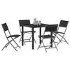 vidaXL Garten Essgruppe 5 pcs Schwarz Pulverbeschichteter Stahl