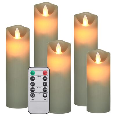vidaXL 5-tlg. LED-Kerzen-Set Elektrisch mit Fernbedienung Warmweiß