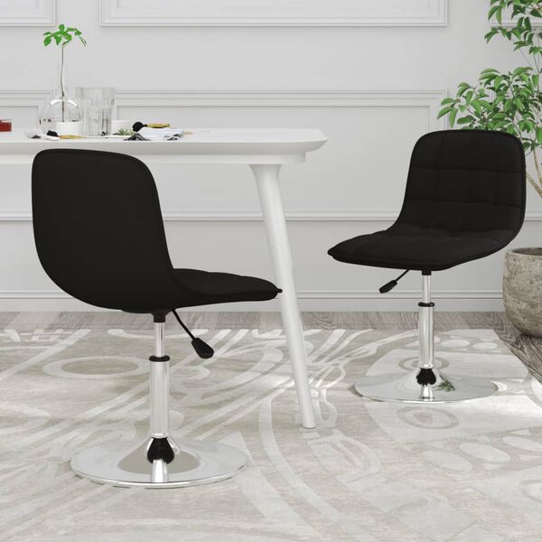 vidaXL Esszimmerst&uuml;hle 2 Stk. Drehbar Schwarz Stoff