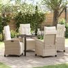 vidaXL Garten Essgruppe 5 pcs Beige Poly-Rattan