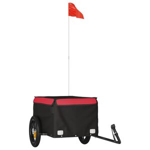 vidaXL Fahrradanh&auml;nger Schwarz und Rot 30 kg Eisen