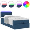 vidaXL Ottomane Bett mit Matratze & LEDs Blau 90x200 cm Stoff