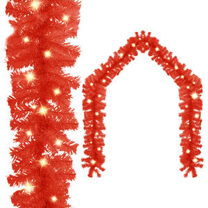 vidaXL Weihnachtsgirlande mit LED 5 m Rot