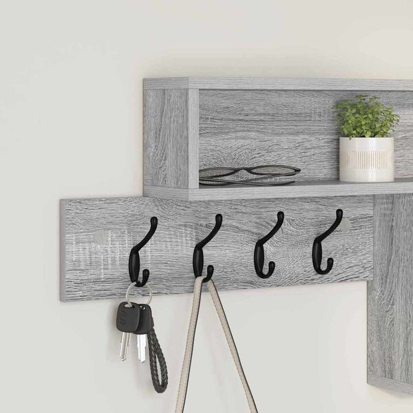 vidaXL Wandmontierter nachttisch Graues Sonoma 100 x 12 x 43,5 cm