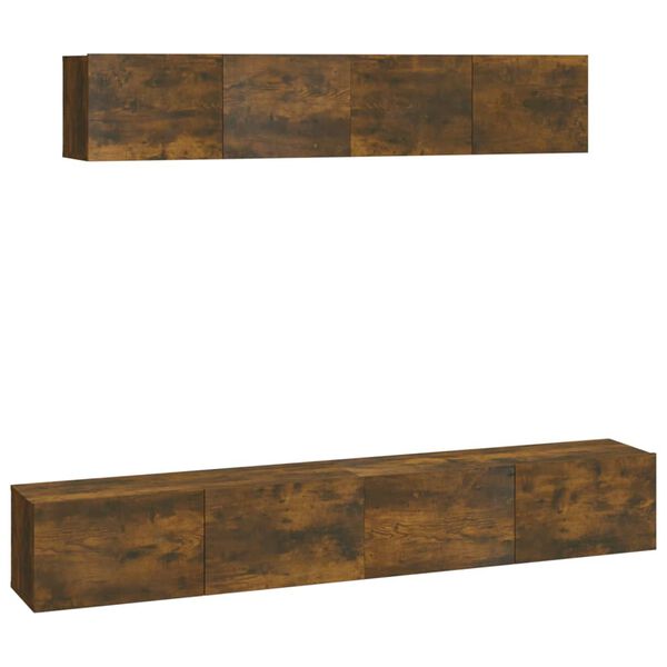 vidaXL 4-tlg. TV-Schrank-Set R&auml;uchereiche Holzwerkstoff