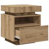 vidaXL Nachttische mit LED-Leuchten 2 Stk. Artisan-Eiche 40x39x48,5 cm