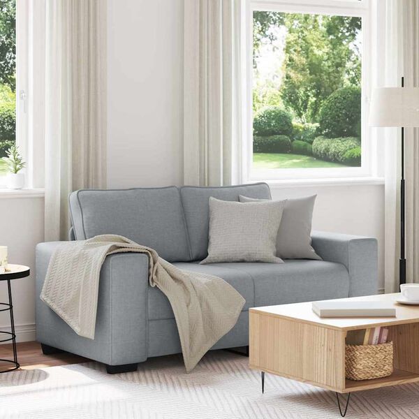 vidaXL 2-Sitzer-Sofa Hellgrau 120 cm Stoff