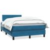 vidaXL Boxspringbett mit Matratze Dunkelblau 120x210 cm Samt