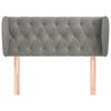 vidaXL Kopfteil mit Ohren Hellgrau 93x23x78/88 cm Samt