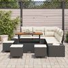 vidaXL Gartensofa-set mit Kissen 9 pcs Schwarz Poly-Rattan