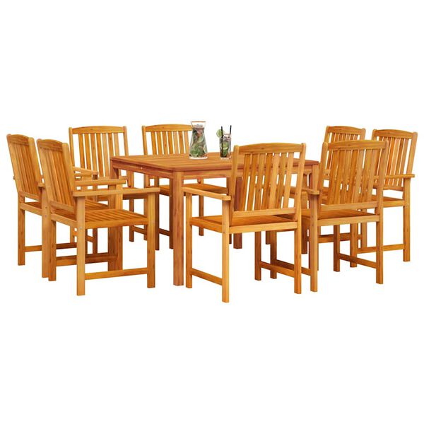 vidaXL Garten Essgruppe 9 pcs Braun Massivholz Akazie