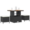 vidaXL Garten Essgruppe Schwarz Poly Rattan