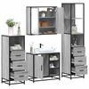 vidaXL 4-tlg. Badm&ouml;bel-Set Grau Sonoma Holzwerkstoff
