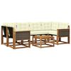 vidaXL Outdoor-Sofagarnitur mit Kissen 7 pcs Natur und Creme