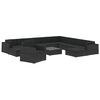 vidaXL 12-tlg. Garten-Lounge-Set mit Auflagen Poly Rattan Schwarz
