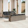 vidaXL Gartensofa-set mit Kissen 7 pcs Grau Poly-Rattan