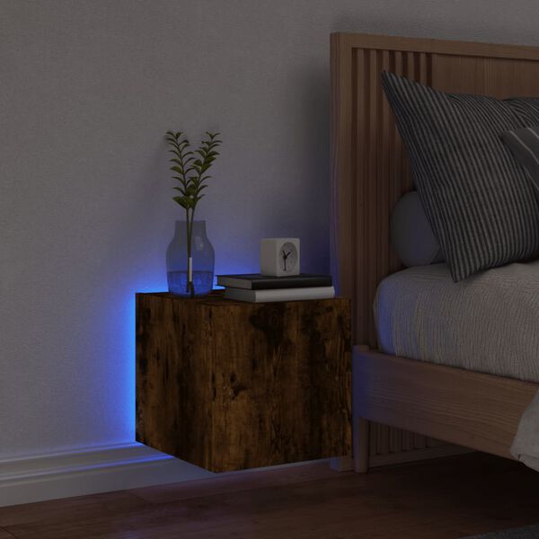 vidaXL TV-Wandschrank mit LED-Leuchten R&auml;uchereiche 30,5x35x30 cm