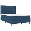 vidaXL Boxspringbett mit Matratze mit LED Blau 140 x 200 cm Stoff