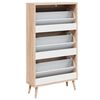 Finori Schuhschrank Bali 49A Sonoma-Eiche und Raffia-Druck