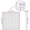 vidaXL Gitter Silber 40 x 40 x 2 cm Feuerverzinkter Stahl