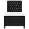 vidaXL LED Boxspringbett mit Matratze Argyle Schwarz 90 x 200 cm Samt