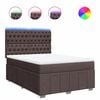 vidaXL Boxspringbett mit Matratze Dunkelbraun 140x200 cm Stoff