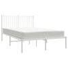 vidaXL Bettgestell mit Kopfteil Metall Wei&szlig; 120x190 cm