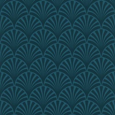couleurs & matières Tapete 20's Pattern Artdeco Blau
