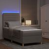 vidaXL LED Boxspringbett mit Matratze Taupe 90 x 200 cm Stoff