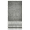 vidaXL Kleiderschrank Betongrau 100x50x200 cm Holzwerkstoff
