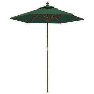 vidaXL Sonnenschirm mit Holzmast Gr&uuml;n 196x231 cm